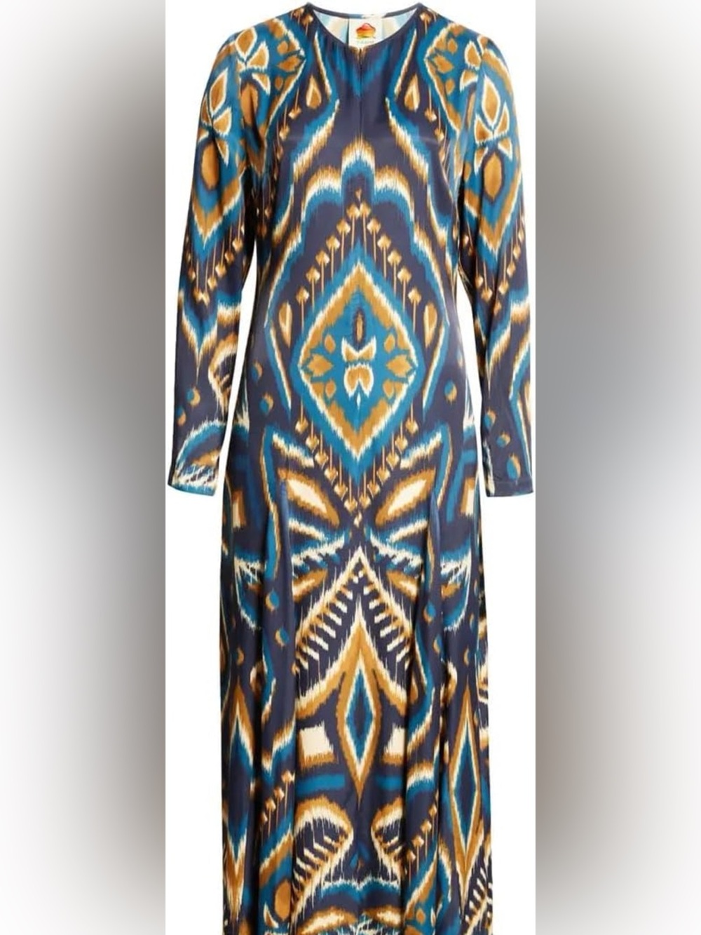 Farm Rio Pineapple Ikat Blue Maxi Dress